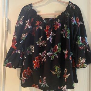 Off the shoulder floral blouse